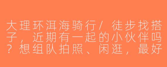 大理环洱海骑行/徒步找搭子，近期有一起的小伙伴吗？想组队拍照、闲逛，最好能AA拼车或租电动车～