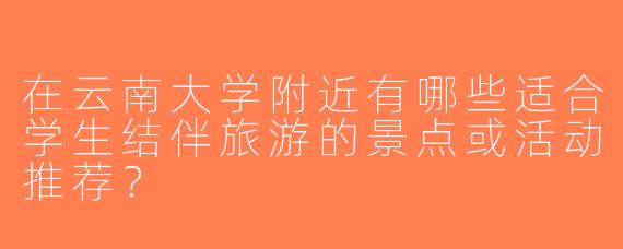 在云南大学附近有哪些适合学生结伴旅游的景点或活动推荐？