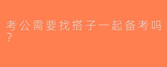 考公需要找搭子一起备考吗？