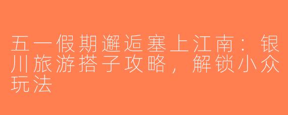 五一假期邂逅塞上江南：银川旅游搭子攻略，解锁小众玩法