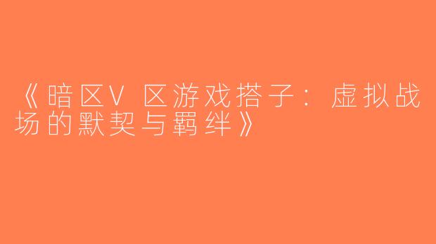 《暗区V区游戏搭子：虚拟战场的默契与羁绊》