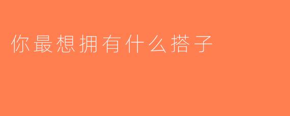 你最想拥有什么搭子
