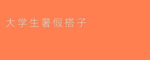 大学生暑假搭子
