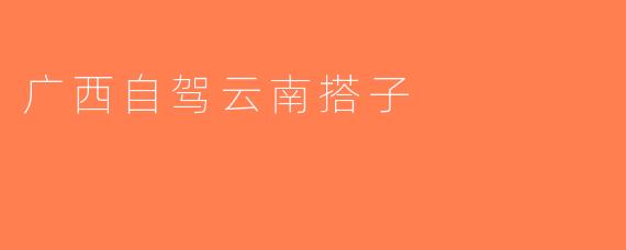广西自驾云南搭子
