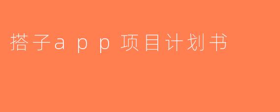 搭子app项目计划书