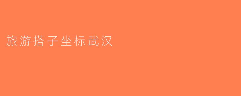 旅游搭子坐标武汉