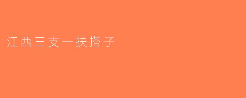 江西三支一扶搭子
