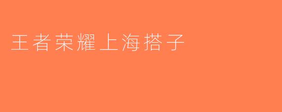王者荣耀上海搭子
