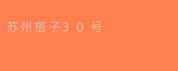 苏州搭子30号