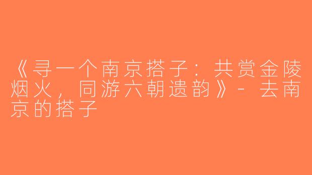 《寻一个南京搭子：共赏金陵烟火，同游六朝遗韵》-去南京的搭子