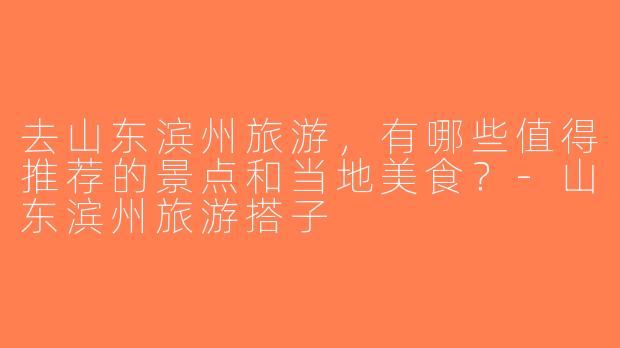 去山东滨州旅游，有哪些值得推荐的景点和当地美食？-山东滨州旅游搭子