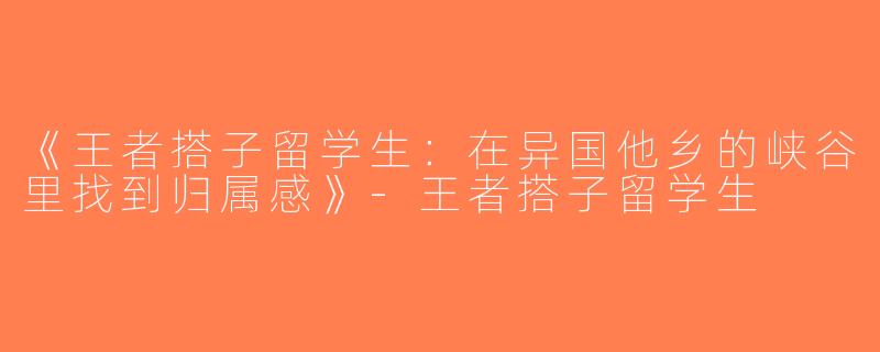《王者搭子留学生：在异国他乡的峡谷里找到归属感》-王者搭子留学生