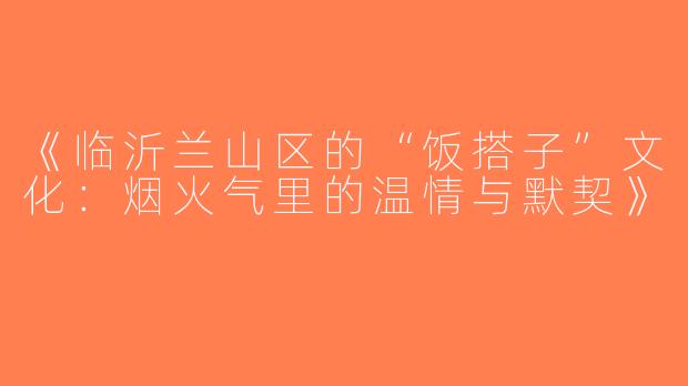 《临沂兰山区的“饭搭子”文化：烟火气里的温情与默契》