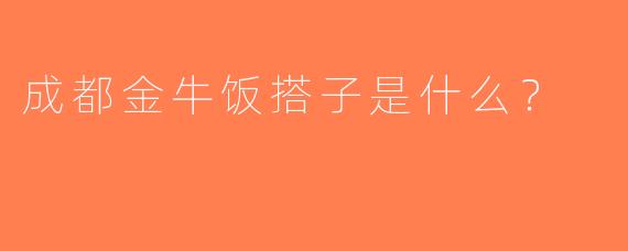 成都金牛饭搭子是什么？
