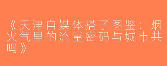 《天津自媒体搭子图鉴：烟火气里的流量密码与城市共鸣》