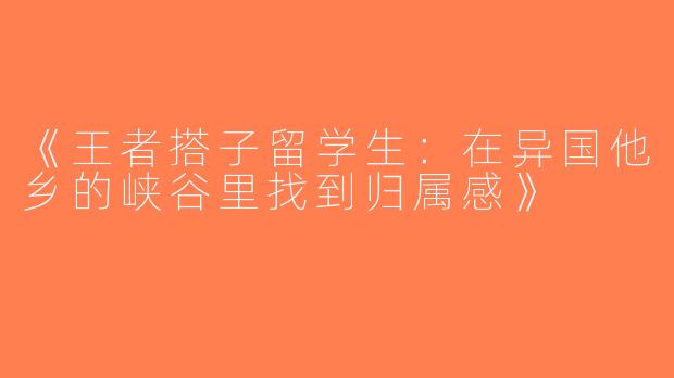 《王者搭子留学生：在异国他乡的峡谷里找到归属感》