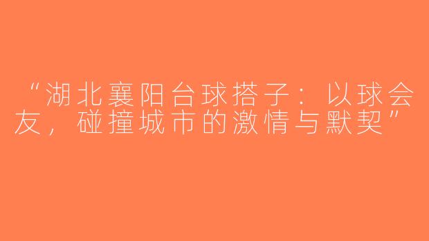 “湖北襄阳台球搭子：以球会友，碰撞城市的激情与默契”