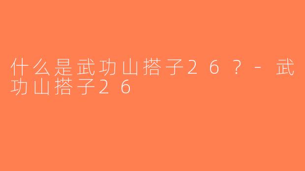 什么是武功山搭子26？-武功山搭子26