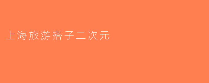 上海旅游搭子二次元