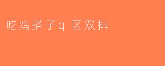 吃鸡搭子q区双排