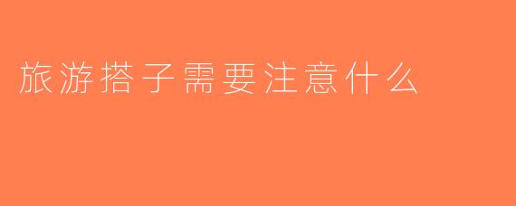 旅游搭子需要注意什么