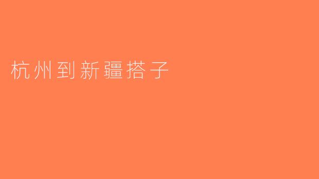 杭州到新疆搭子
