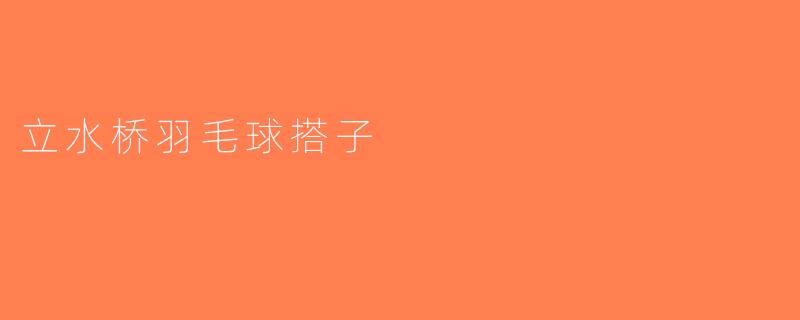 立水桥羽毛球搭子