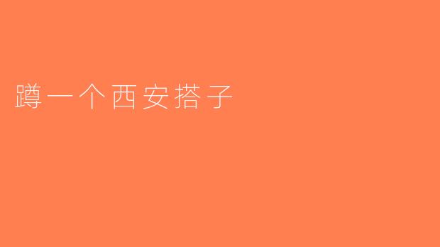 蹲一个西安搭子