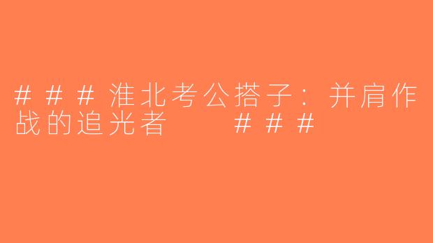 ###淮北考公搭子：并肩作战的追光者

###