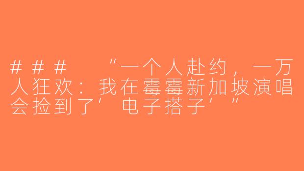 ###
“一个人赴约，一万人狂欢：我在霉霉新加坡演唱会捡到了‘电子搭子’”

---

###-霉霉新加坡演唱会搭子
