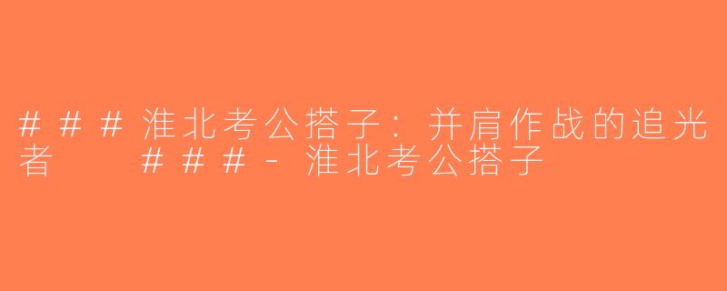 ###淮北考公搭子：并肩作战的追光者

###-淮北考公搭子