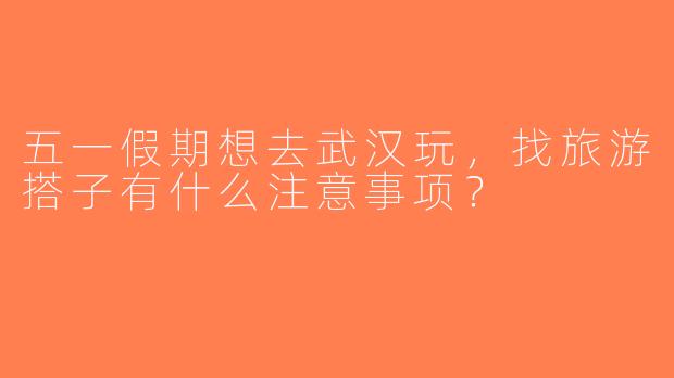 五一假期想去武汉玩，找旅游搭子有什么注意事项？