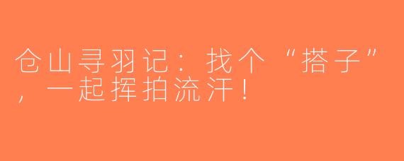仓山寻羽记:找个“搭子”,一起挥拍流汗!