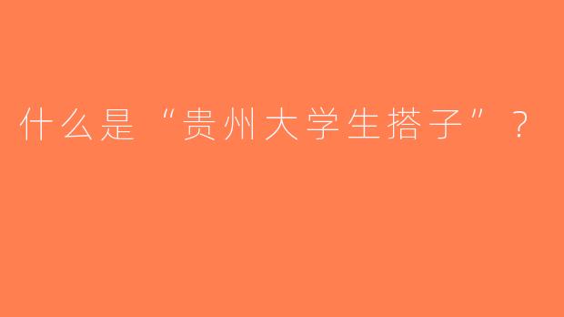 什么是“贵州大学生搭子”？