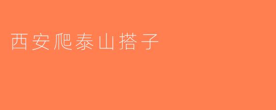 西安爬泰山搭子