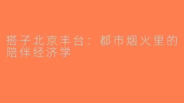 搭子北京丰台:都市烟火里的陪伴经济学