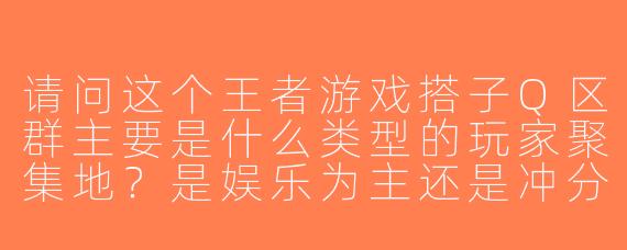 请问这个王者游戏搭子Q区群主要是什么类型的玩家聚集地？是娱乐为主还是冲分车队？