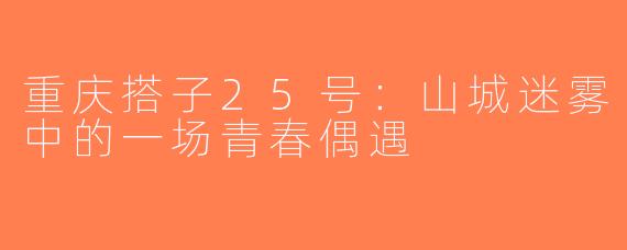 重庆搭子25号：山城迷雾中的一场青春偶遇