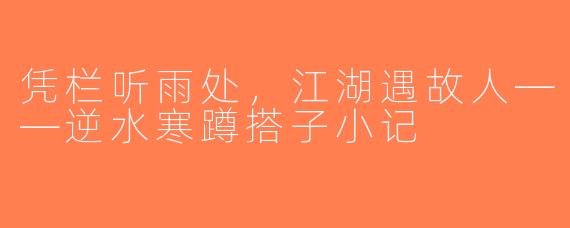 凭栏听雨处,江湖遇故人——逆水寒蹲搭子小记