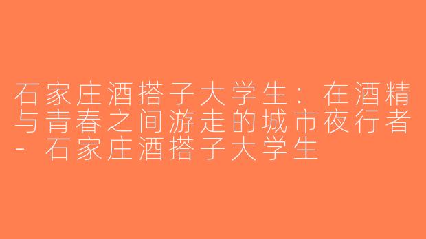 石家庄酒搭子大学生:在酒精与青春之间游走的城市夜行者-石家庄酒搭子大学生