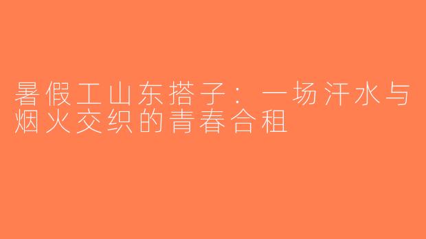 暑假工山东搭子:一场汗水与烟火交织的青春合租