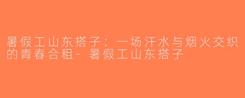 暑假工山东搭子:一场汗水与烟火交织的青春合租-暑假工山东搭子