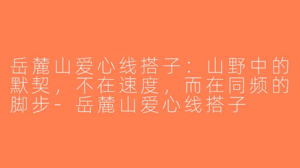 岳麓山爱心线搭子：山野中的默契，不在速度，而在同频的脚步-岳麓山爱心线搭子