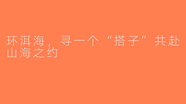 环洱海,寻一个“搭子”共赴山海之约