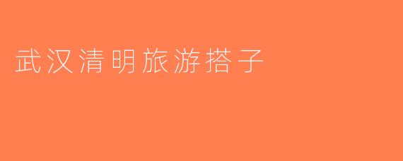 武汉清明旅游搭子