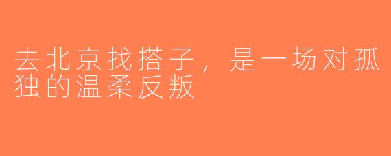 去北京找搭子，是一场对孤独的温柔反叛